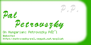 pal petrovszky business card